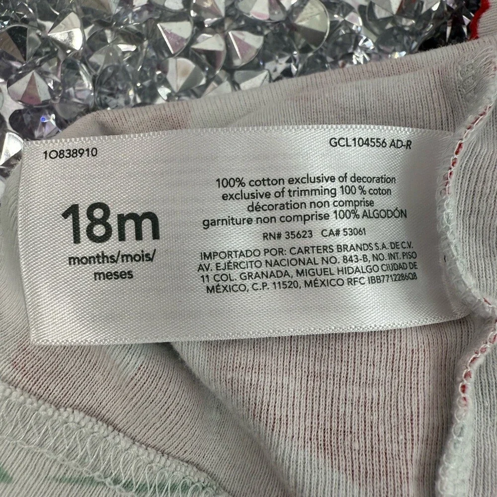 Carter's T-shirt hearts cherry print floral style top White and Red Baby